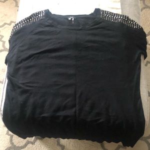 Black sweater with shoulder detail